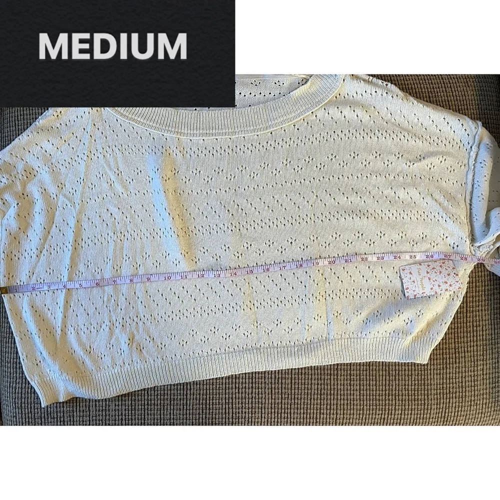 Free People Off White Crop Top Sweater